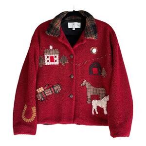 Tasha Polizzi Red Embroidered horse Jacket